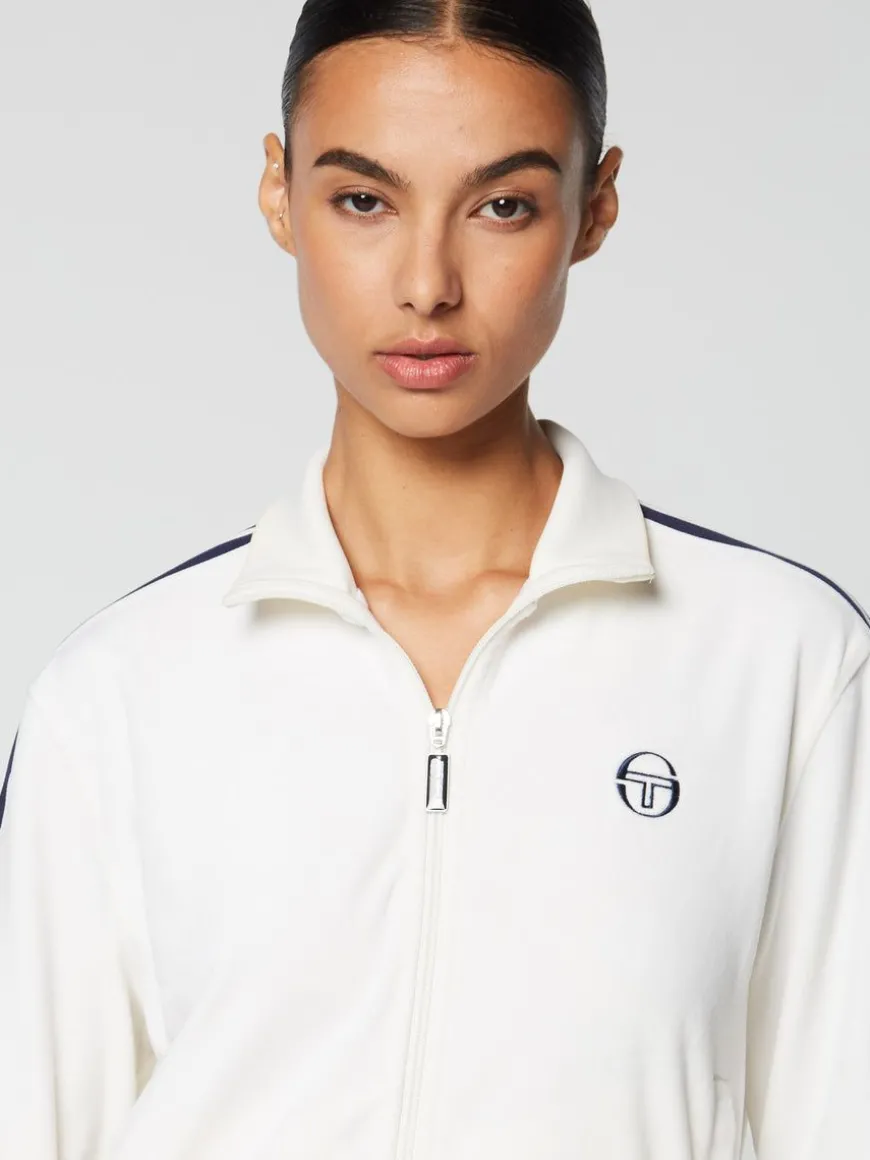 Atri Velour Track Jacket- Gardenia