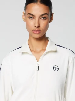 Atri Velour Track Jacket- Gardenia