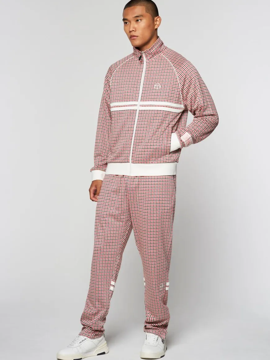 Dallas Houndstooth Track Jacket- Poinciana
