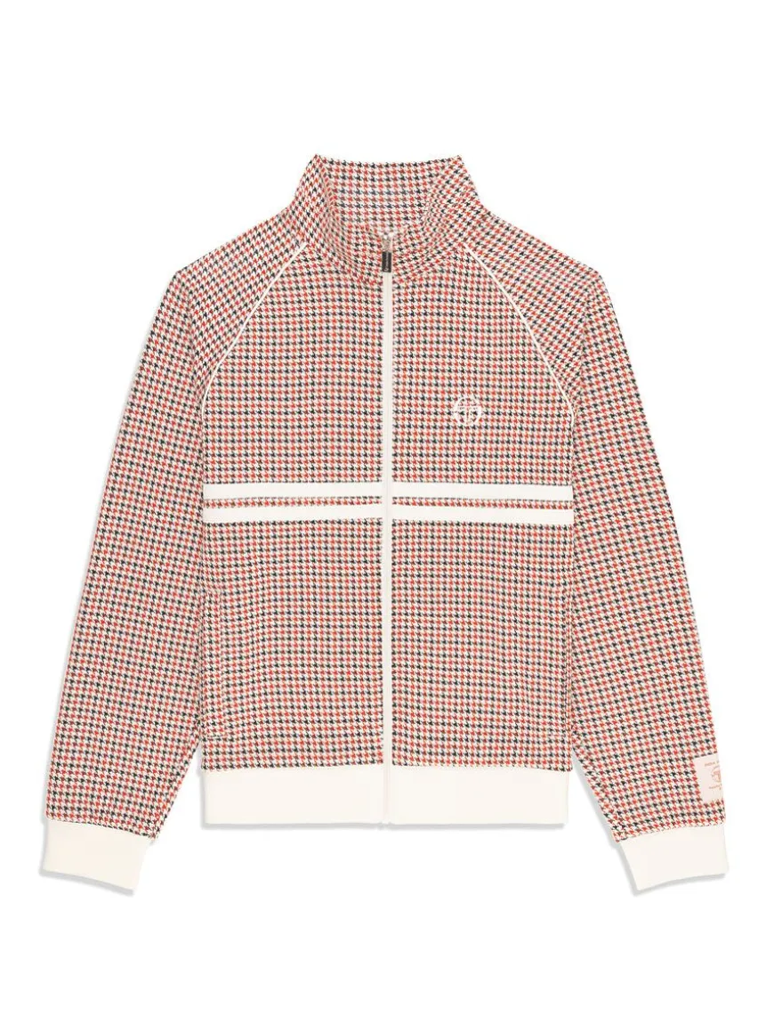 Dallas Houndstooth Track Jacket- Poinciana