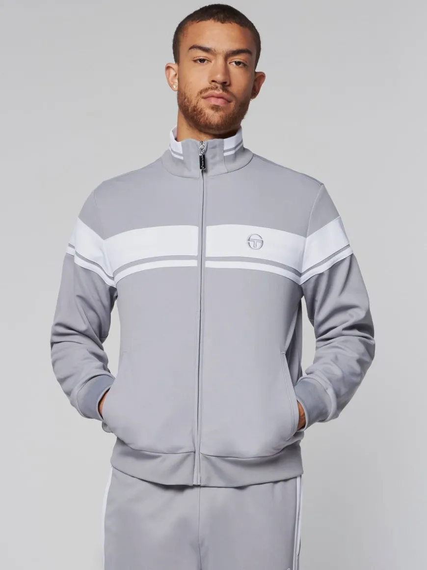 Damarindo Track Jacket- Sleet/ White
