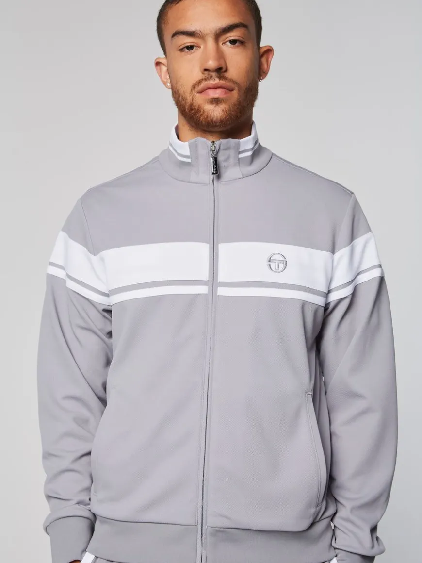 Damarindo Track Jacket- Sleet/ White