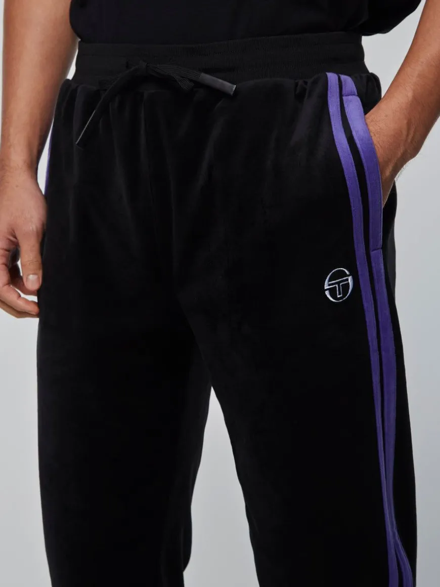 Damarindo Velour Track Pant-Black/ Liberty