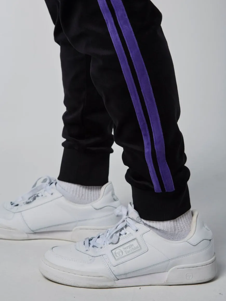 Damarindo Velour Track Pant-Black/ Liberty