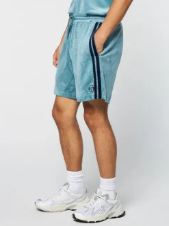 Debossed Damarindo Velour Short- Larkspur