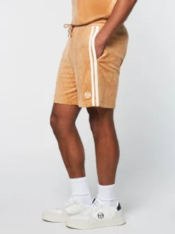 Debossed Damarindo Velour Short- Meerkat