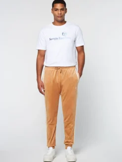 Debossed Damarindo Velour Track Pant- Meerkat