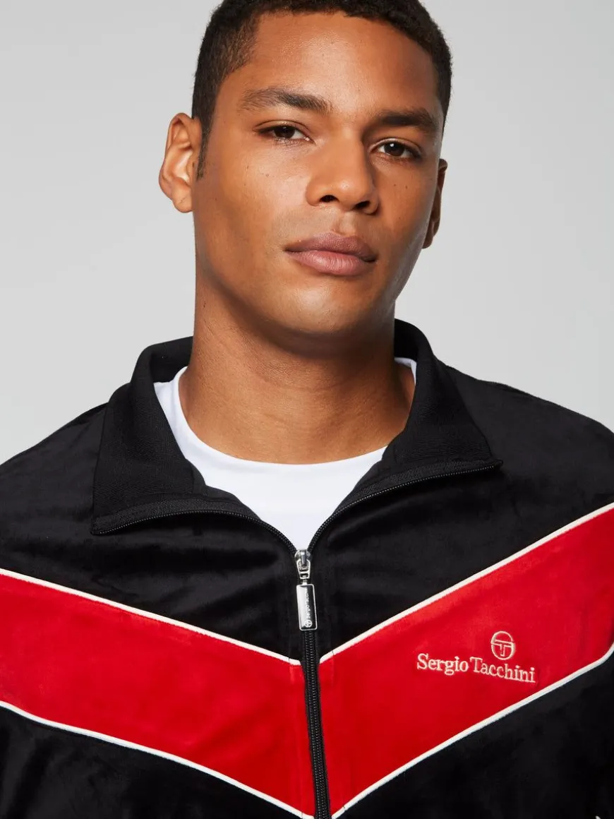 Gallone Velour Track Jacket- Black Beauty