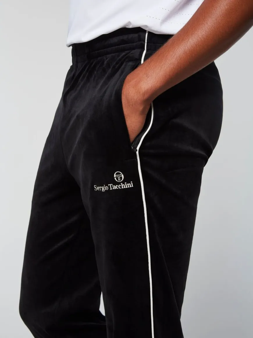 Gallone Velour Track Pant- Black Beauty