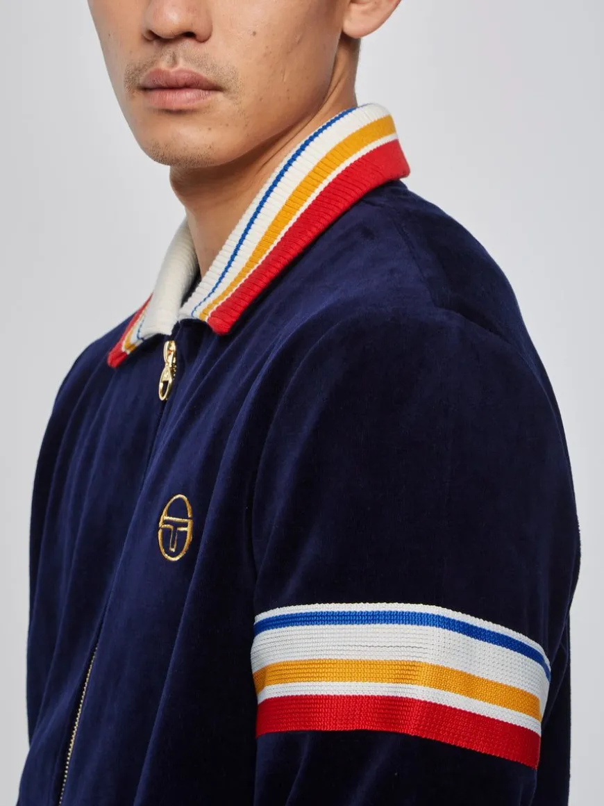 Goran Velour Track Jacket Archivio- Maritime Blue
