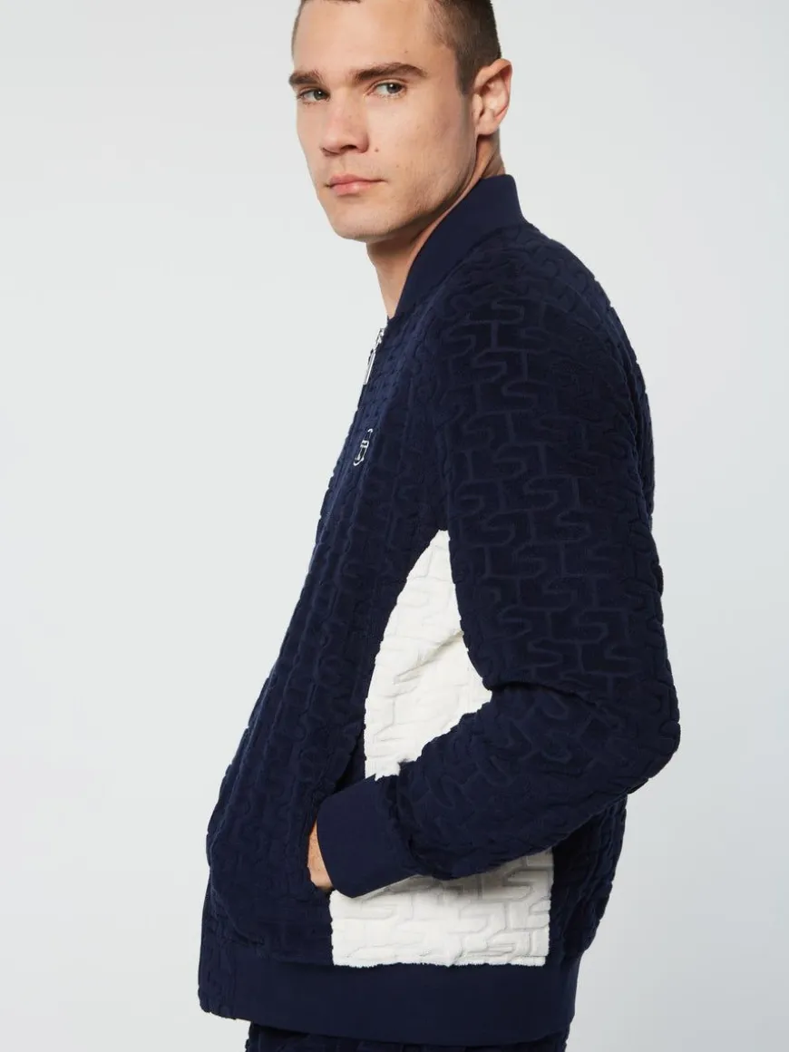 Livata Monogram Track Jacket- Maritime Blue