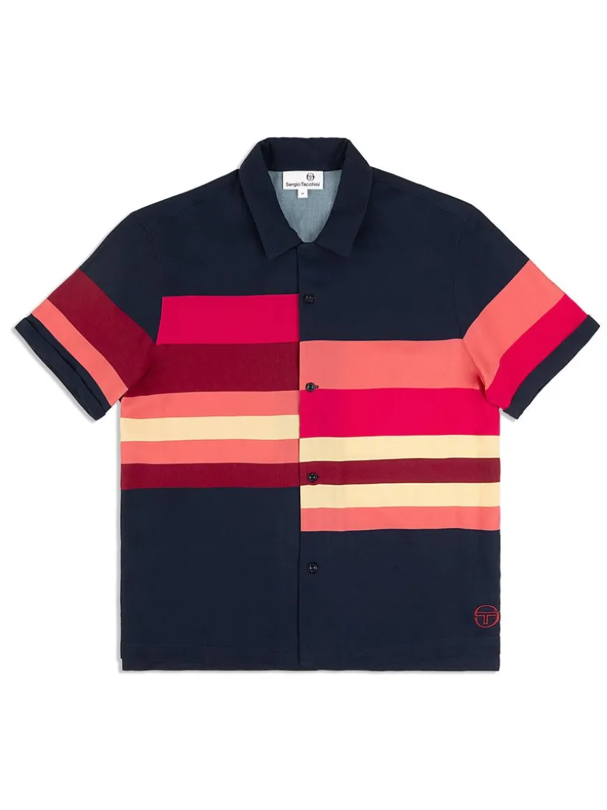 Pennellata Cabana Shirt- Maritime Blue/ Multi