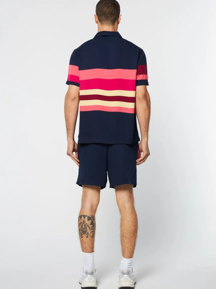Pennellata Cabana Shirt- Maritime Blue/ Multi