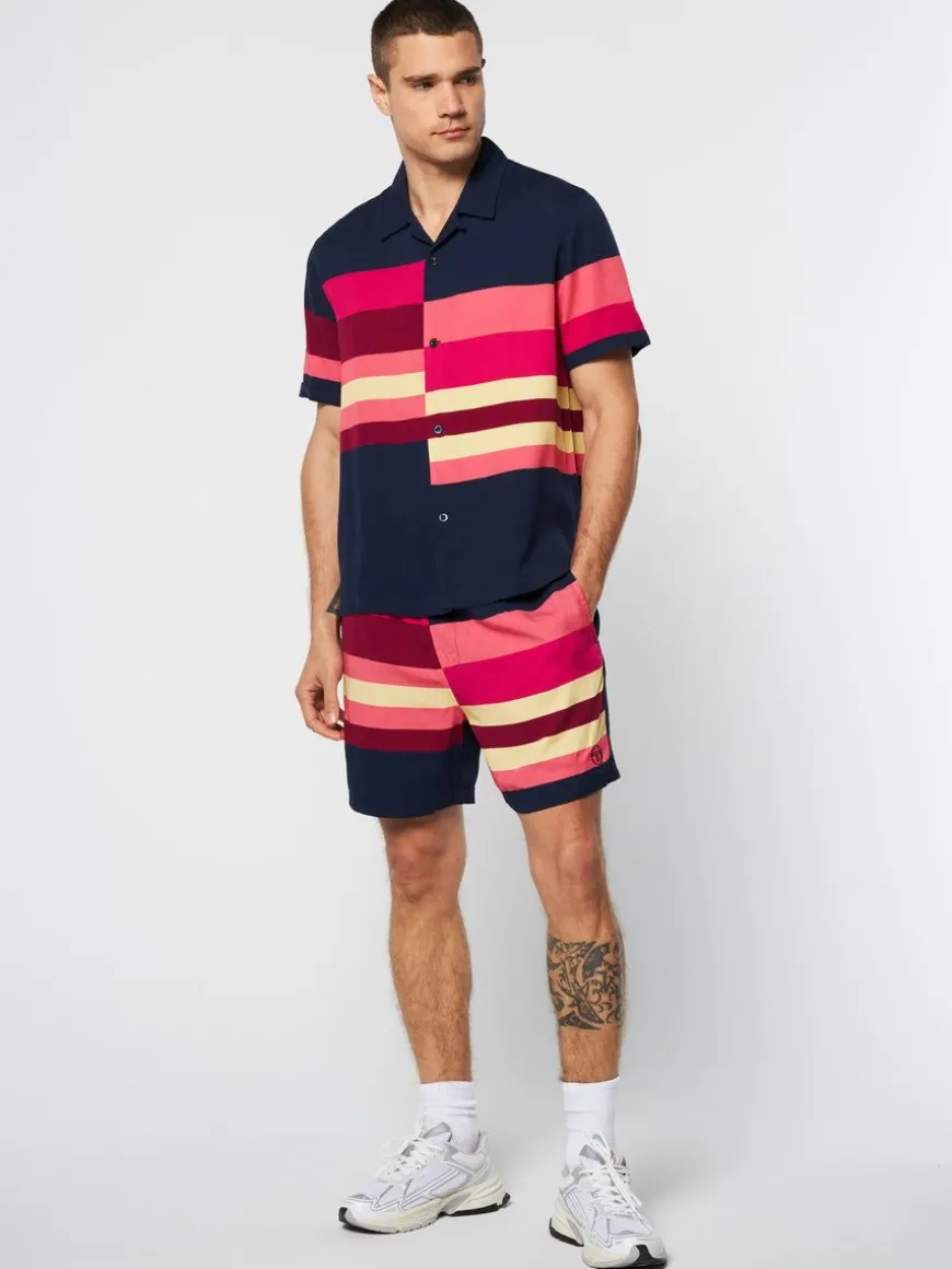 Pennellata Cabana Shirt- Maritime Blue/ Multi