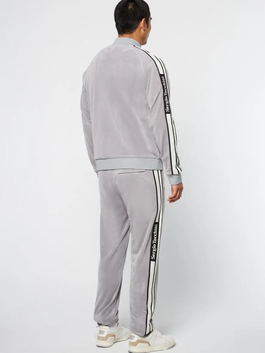 Pereto Velour Track Jacket- Sleet