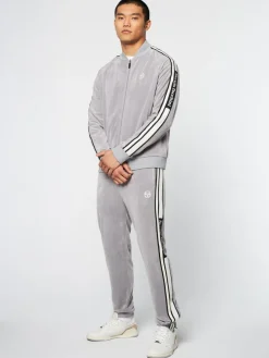 Pereto Velour Track Jacket- Sleet