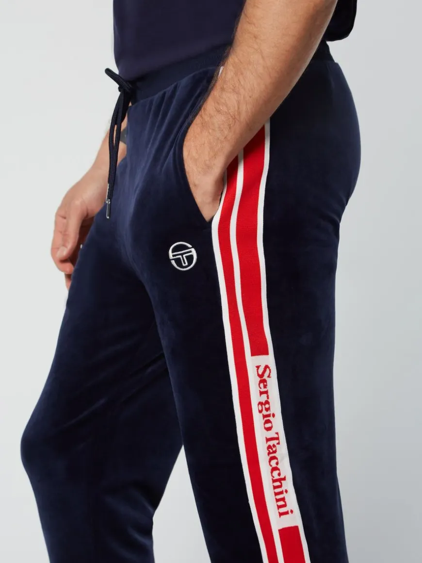 Pereto Velour Track Pant- Maritime Blue