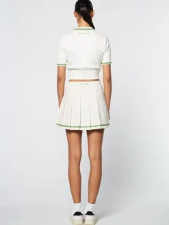 Perla Knit Cropped Polo- Gardenia
