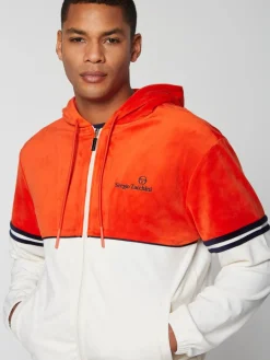 Scopeto Full-Zip Velour Hoodie- Poinciana/ Gardenia