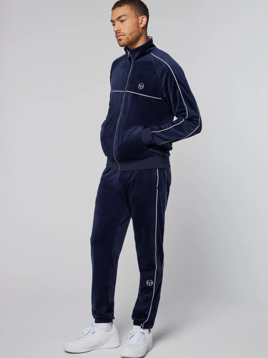 Sovana Velour Track Jacket- Maritime Blue