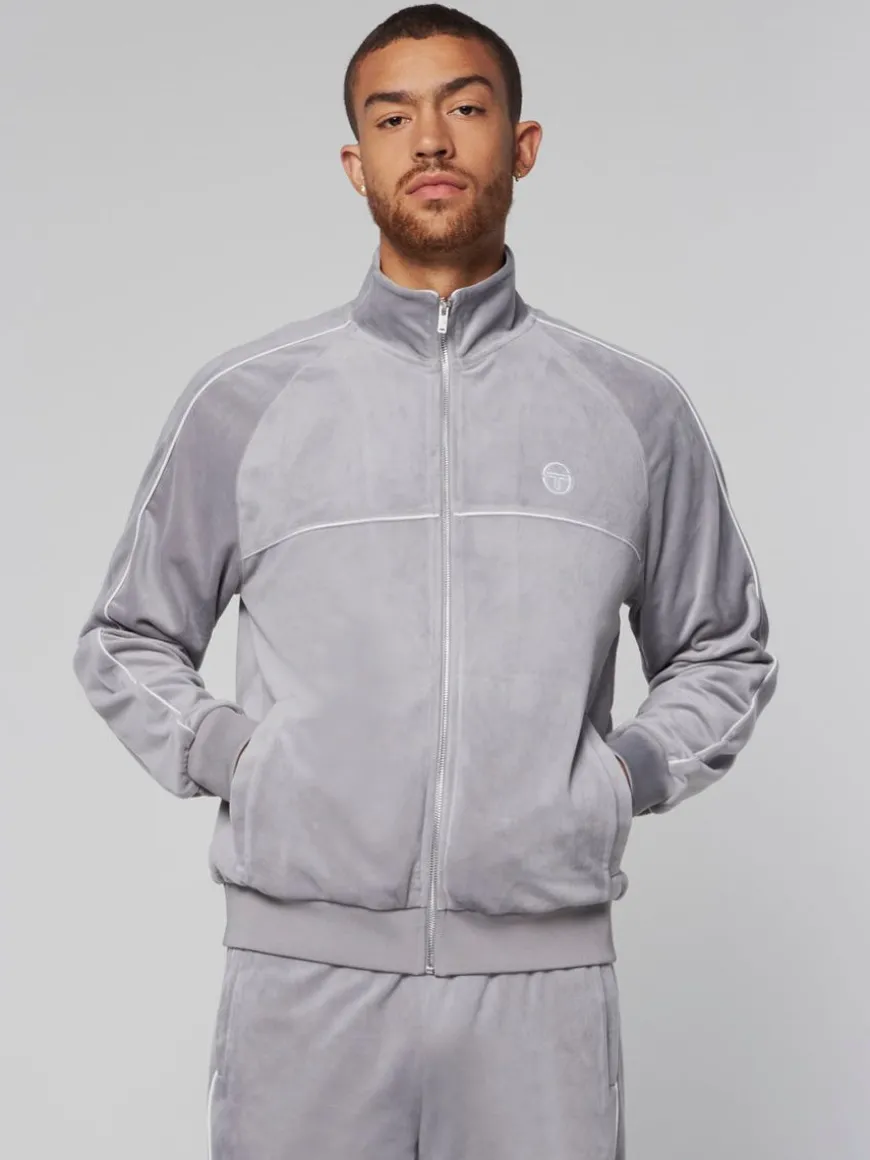 Sovana Velour Track Jacket- Sleet