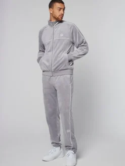 Sovana Velour Track Jacket- Sleet