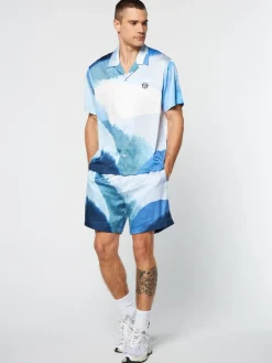 Spiaggia Cabana Shirt- Maritime Blue/ Multi