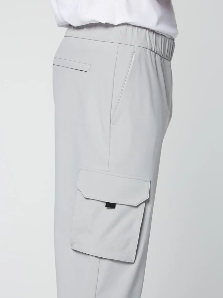 Woven Cargo Jogger Pants- Heather Grey
